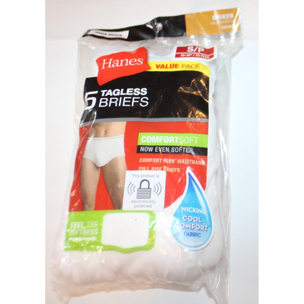 Hanes Ultimate Men's TAGLESS Briefs Comfort Flex Waist 5Pk Underwear Size S